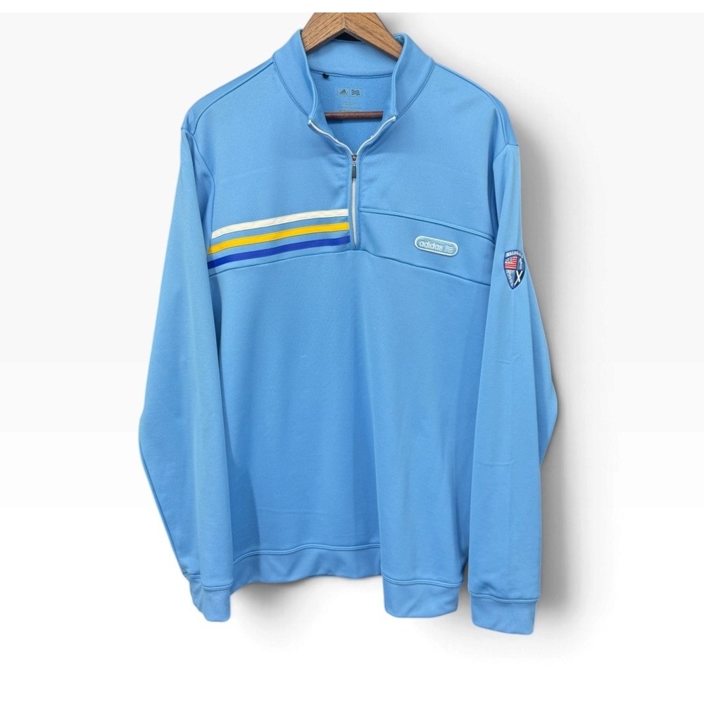 Adidas Golf Men's Large Blue 1/4 Zip Pullover Dalhousie 2002 Embroidered